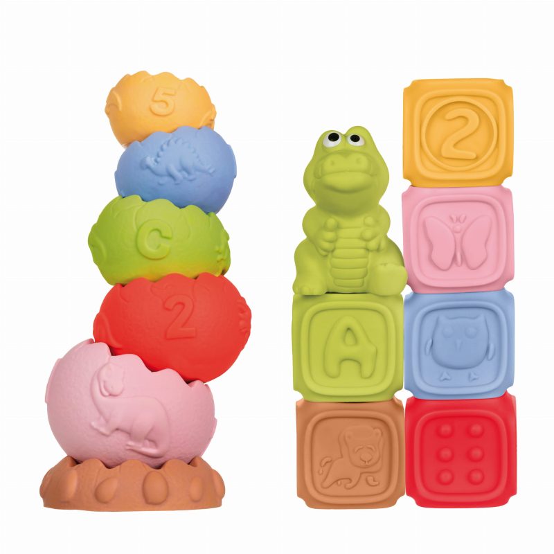 Alternative view of Senzorická sada Montessori - pyramida a hrací kostky 13 ks
