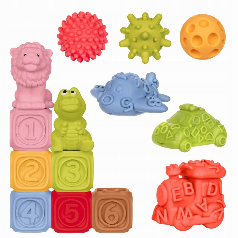 Alternative view of Montessori Set: sensorische Bausteine & Pyramide - 14 Stück