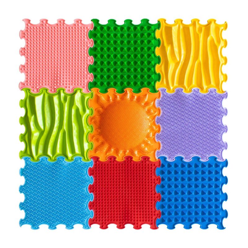 Senzorická podložka Stimulative Rainbow 9 ks 30x30 cm