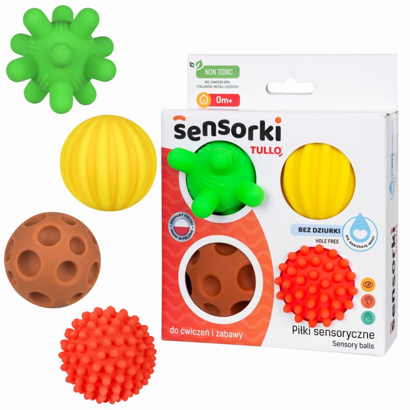 Senzorické míčky 4 ks barevné