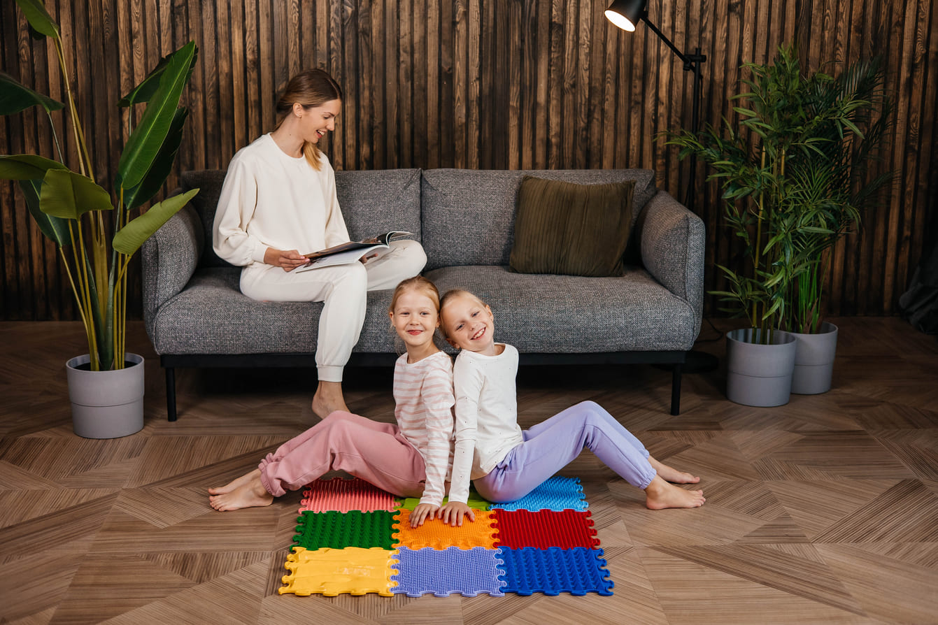 Senzorická podložka Stimulative Rainbow 9 ks 30x30 cm - Obrázek 5